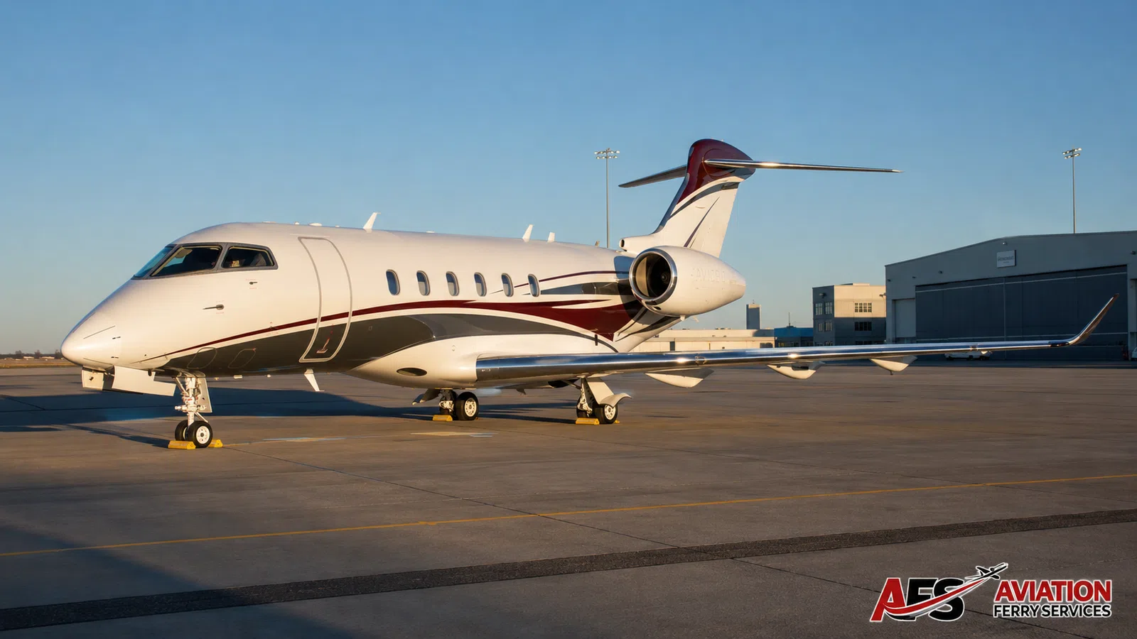 AFS aircraft photo — business jet in golden-hour light