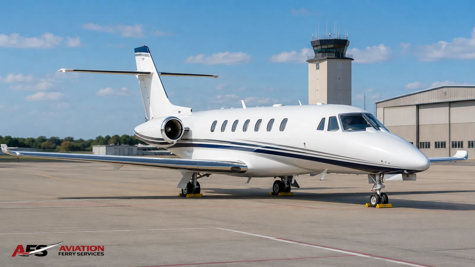 AFS aircraft photo — business jet ramp profile