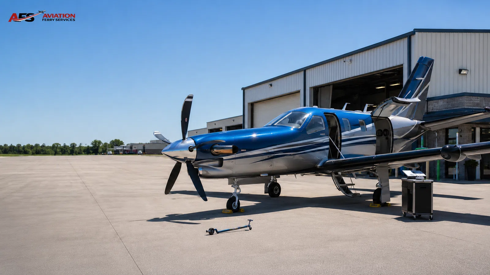 AFS aircraft photo — blue-and-white aircraft ramp exterior