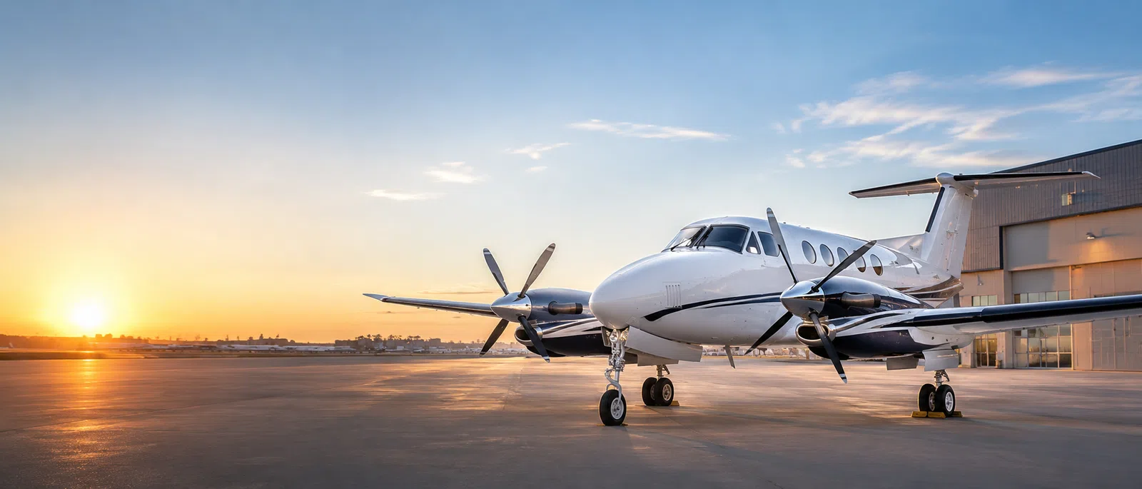 AFS aircraft photo — turboprop aircraft in golden-hour setting