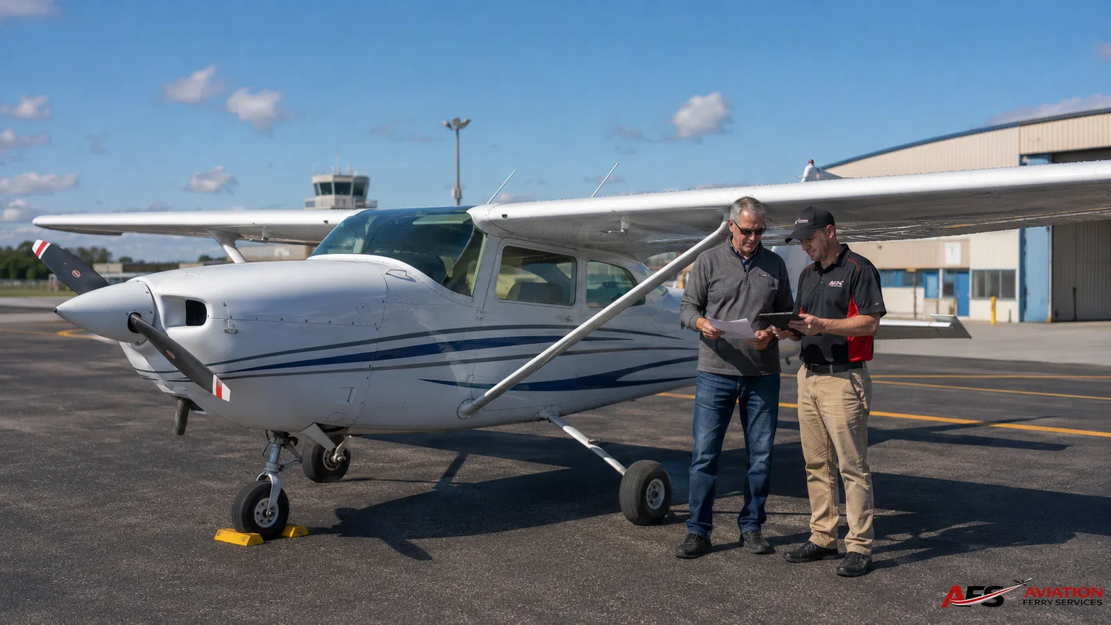 Two aircraft parked inside a warm aircraft hangar.