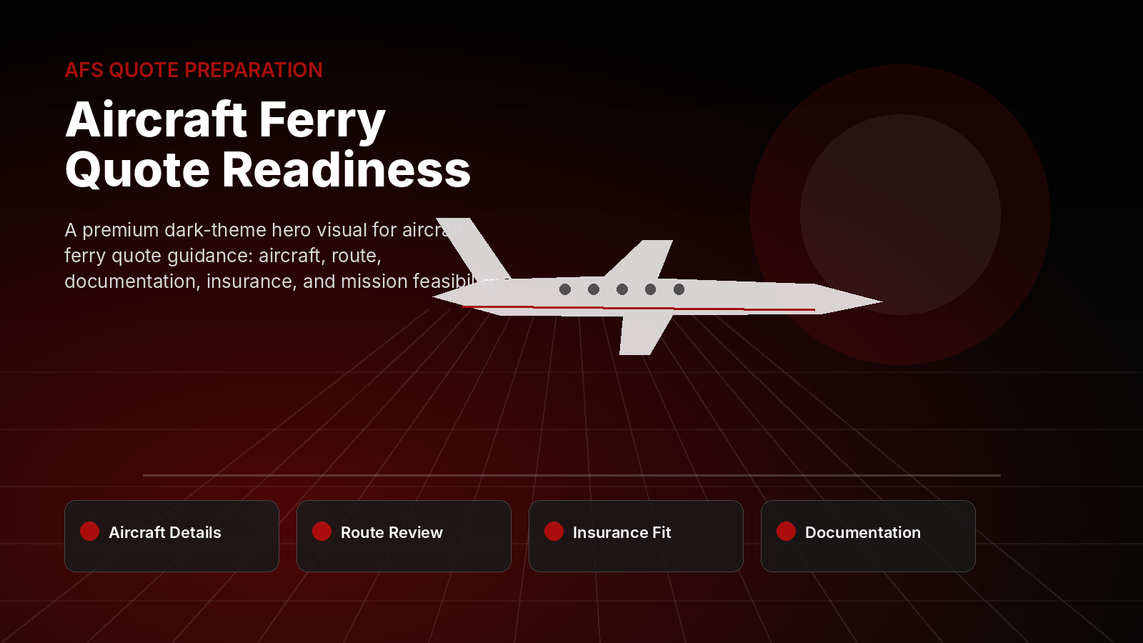 Aircraft ferry quote preparation visual